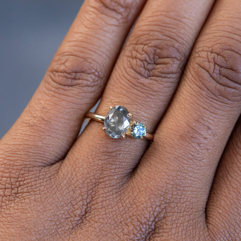 18k Rose Gold Custom Light Blue Sapphire And Diamond Engagement Ring  #102135 - Seattle Bellevue | Joseph Jewelry